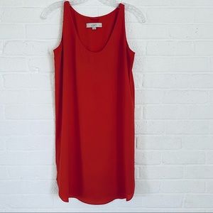 Ann Taylor Loft Coral Dress Casual Pullover Size XS Petite Shift Sleeveless